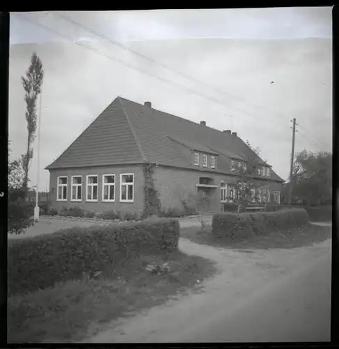 6 Zelluloid Negative Erlte Visbek in Niedersachsen, Schule, Haus, Straße