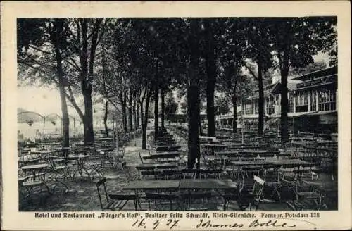 Ak Klein Glienicke Neubabelsberg Potsdam, Hotel Restaurant Bürgers Hof