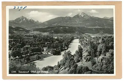 7 Glas Negative Innsbruck in Tirol, Fluss, Berge, Totalansicht