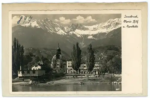 7 Glas Negative Innsbruck in Tirol, Fluss, Berge, Totalansicht