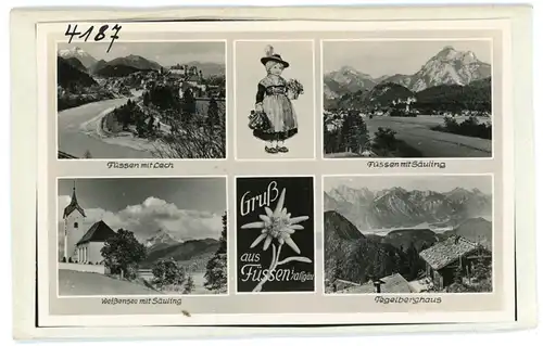 6 Glas Negative Füssen im Allgäu, verschiedene Ansichten