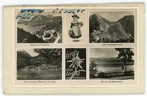 6 Glas Negative Urfeld am Walchensee Kochel am See, verschiedene Ansichten