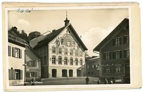 5 Glas Negative Sonthofen im Oberallgäu Schwaben, Schulhaus, Straßenansicht