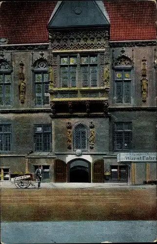 Ak Wrocław Breslau in Schlesien, Eingang zum Schweidnitzer Keiler, Heimann Wurstfabrik