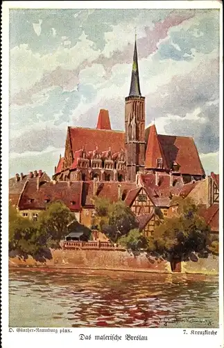 Künstler Ak Günther Naumburg, D., Wrocław Breslau in Schlesien, Kreuzkirche