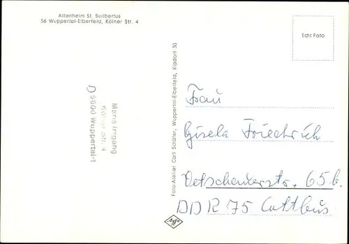 Ak Elberfeld Wuppertal, Altenheim St. Suitbertus, Inneres