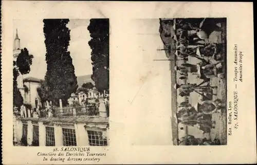 Ak Thessaloniki Griechenland, Friedhof der wirbelnden Derwische, Annamesische Truppen