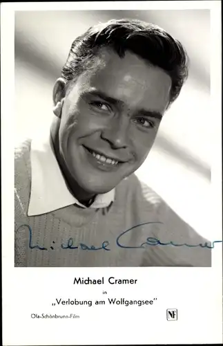 Ak Schauspieler Michael Cramer in Verlobung am Wolfgangsee, Portrait, Autogramm