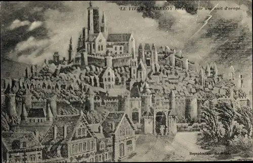 Ak Gerberoy-Oise, um 1445 in einer stürmischen Nacht