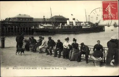 Ak Boulogne sur Mer Pas de Calais, Hafen, Molenkopf, Dampfschiff