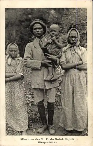 Ak Afrikanische Mission, christliche Familie