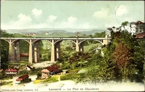 Ak Lausanne Kanton Waadt, Pont de Chauderon