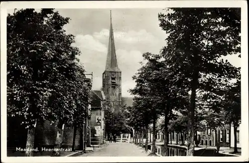 Ak Maasland Südholland, Heerenstraat, Kerk