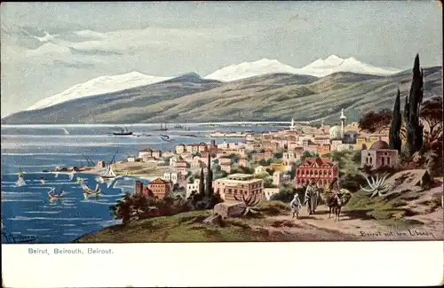 Künstler Ak Perlberg, F., Beirut Beyrouth Libanon, Panorama