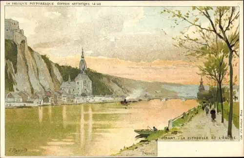 Künstler Ak Ranot, F., Dinant Wallonien Namur, La Citadelle et l'Eglise