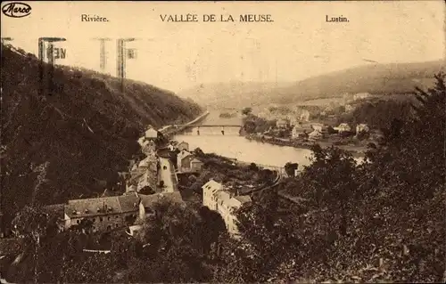 Ak Lustin Profondeville Wallonien Namur, Riviere, Vallee de la Meuse