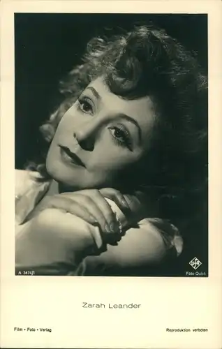 Ak Schauspielerin Zarah Leander, Portrait