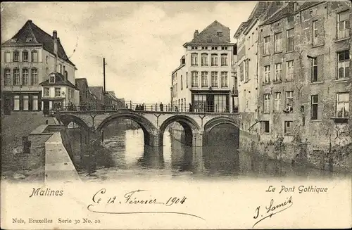 Ak Mechelen Mecheln Malines Flandern Antwerpen, Le Pont Gothique