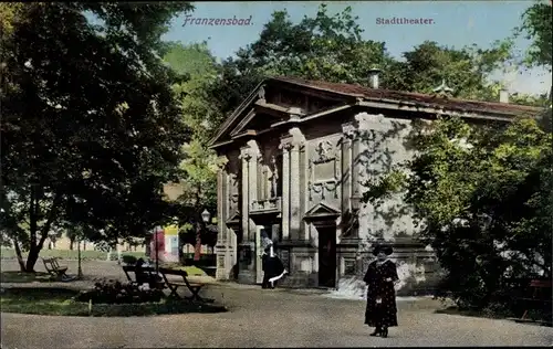 Ak Františkovy Lázně Franzensbad Region Karlsbad, Stadttheater