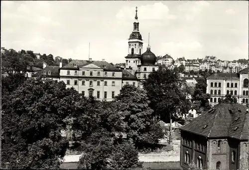 Ak Greiz im Vogtland, Unteres Schloss und Stadtkirche