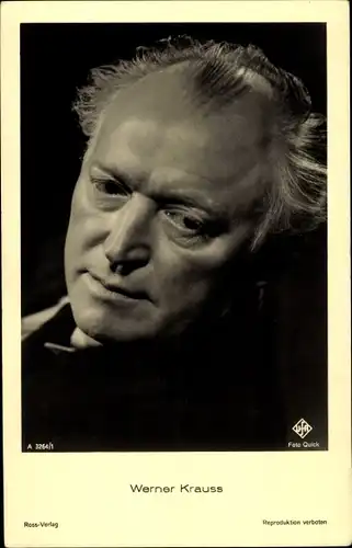 Ak Schauspieler Werner Krauss, Portrait, Ross Verlag A 3264/1