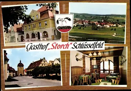Ak Schlüsselfeld in Oberfranken, Gasthof Storch, Inneres