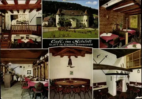 Ak Glatt Sulz am Neckar Schwarzwald, Cafe im Schloss, Inneres