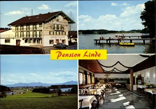 Ak Eggstätt in Oberbayern, Gasthof Linde, Inneres, Seebrücke