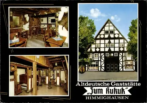 Ak Himmighausen Nieheim in Westfalen, Altdeutsche Gaststätte Zum Kukuck, Fachwerk, Innenansichten