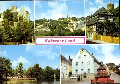 Ak Gnandstein Kohren Sahlis Frohburg Sachsen, Burg Gnandstein, Markt, Töpferbrunnen, Lindenvorwerk