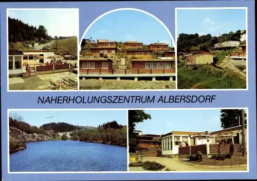 Ak Albersdorf Berga an der Elster Thüringen, Naherholungszentrum, Bungalows, Elsterpartie