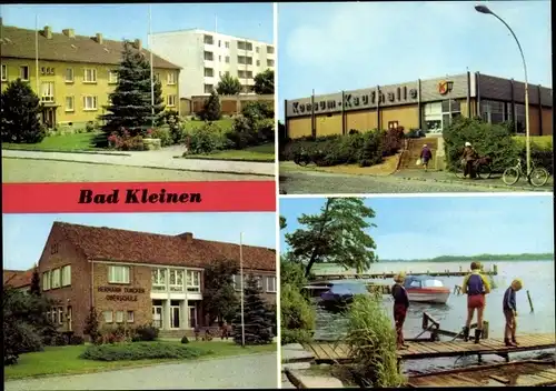 Ak Bad Kleinen in Mecklenburg, Neubaugebiet, Konsum Kaufhalle, Hermann Duncker Oberschule