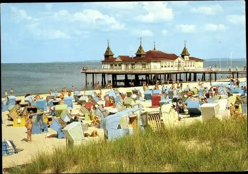 Ak Ostseebad Ahlbeck Heringsdorf auf Usedom, Seebrücke