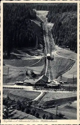 Ak Obstfelderschmiede Mellenbach Glasbach im Schwarzatal, Bergbahn, Station