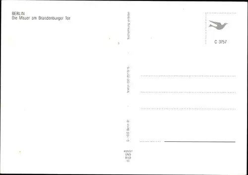 Ak Berlin Mitte, Pausenloser Einsatz, Mauer am Brandenburger Tor