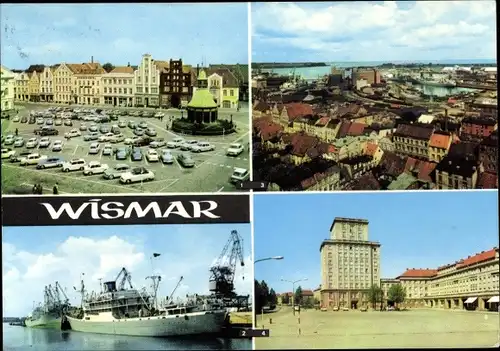 Ak Hansestadt Wismar, Markt, Hafen, Überseehafen, Vor Wendorf, Platz des Friedens
