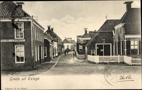 Ak Ezinge Groningen, Straßenpartie, Wohnhäuser