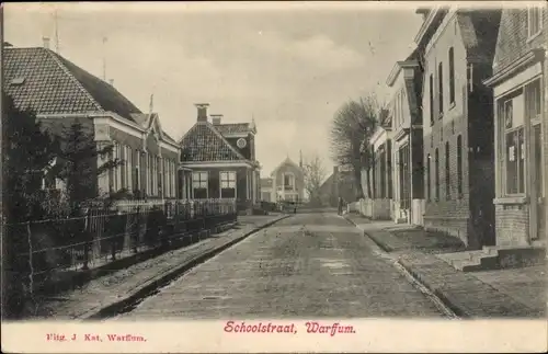 Ak Warffum Groningen Niederlande, Schoolstraat