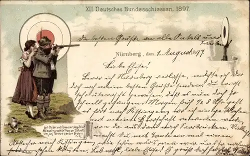 Litho Nürnberg in Mittelfranken, XII. Deutsches Bundesschießen 1897