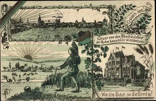 Studentika Ak Hildesheim in Niedersachsen, Abschiedsfeier, Ackerbauschule 1911