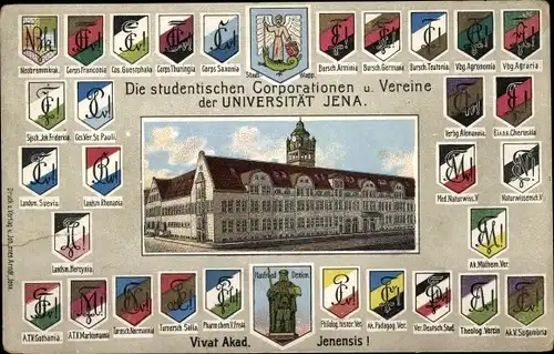 Studentika Ak Universität Jena, Wappen der Corporationen und Vereine