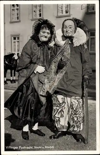 Ak Villingen im Schwarzwald, Fastnacht, Stachi und Morbili, Kostüme, Fasching