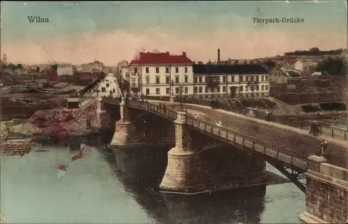 Ak Vilnius Wilna Litauen, Tierpark Brücke