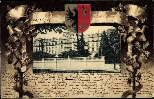 Passepartout Ak Genève Genf Schweiz, Hotel National