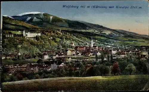 Ak Wolfsberg in Kärnten, Panorama mit Koralpe