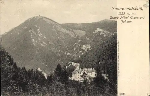 Ak Semmering in Niederösterreich, Sonnwendstein, Grand Hotel Erzherzog Johann