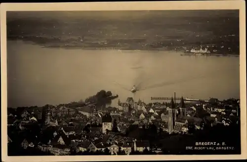 Ak Bregenz am Bodensee Vorarlberg, Luftbild vom Ort