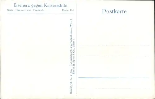 Ak Eisenerz Steiermark, Teilansicht, Kaiserschild