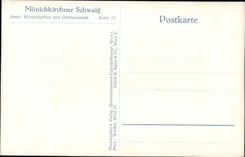 Ak Mönichkirchen in Niederösterreich, Mönichkirchner Schwaig, Winter