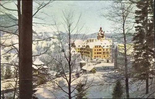 Ak Semmering in Niederösterreich, Hotel Erzherzog Johann im Winter